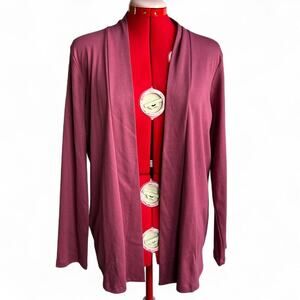 LL Bean Dusty Pink Mauve Long Sleeves Pima Cotton Cardigan